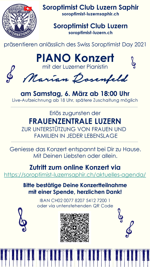 Flyer Piano-Konzert Swiss Soroptimist Day