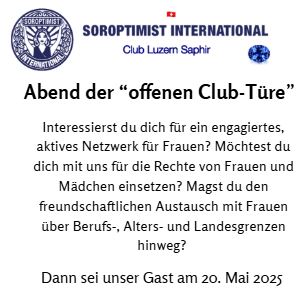 Abend der «offenen Club-Türe»: Willkommen!